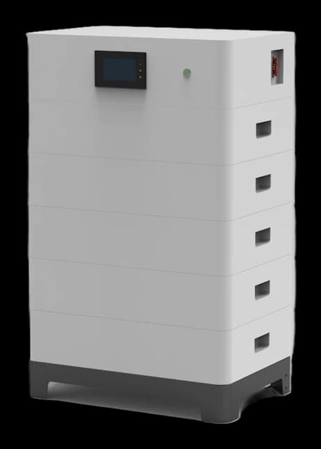Stackable battery tower, front with control display