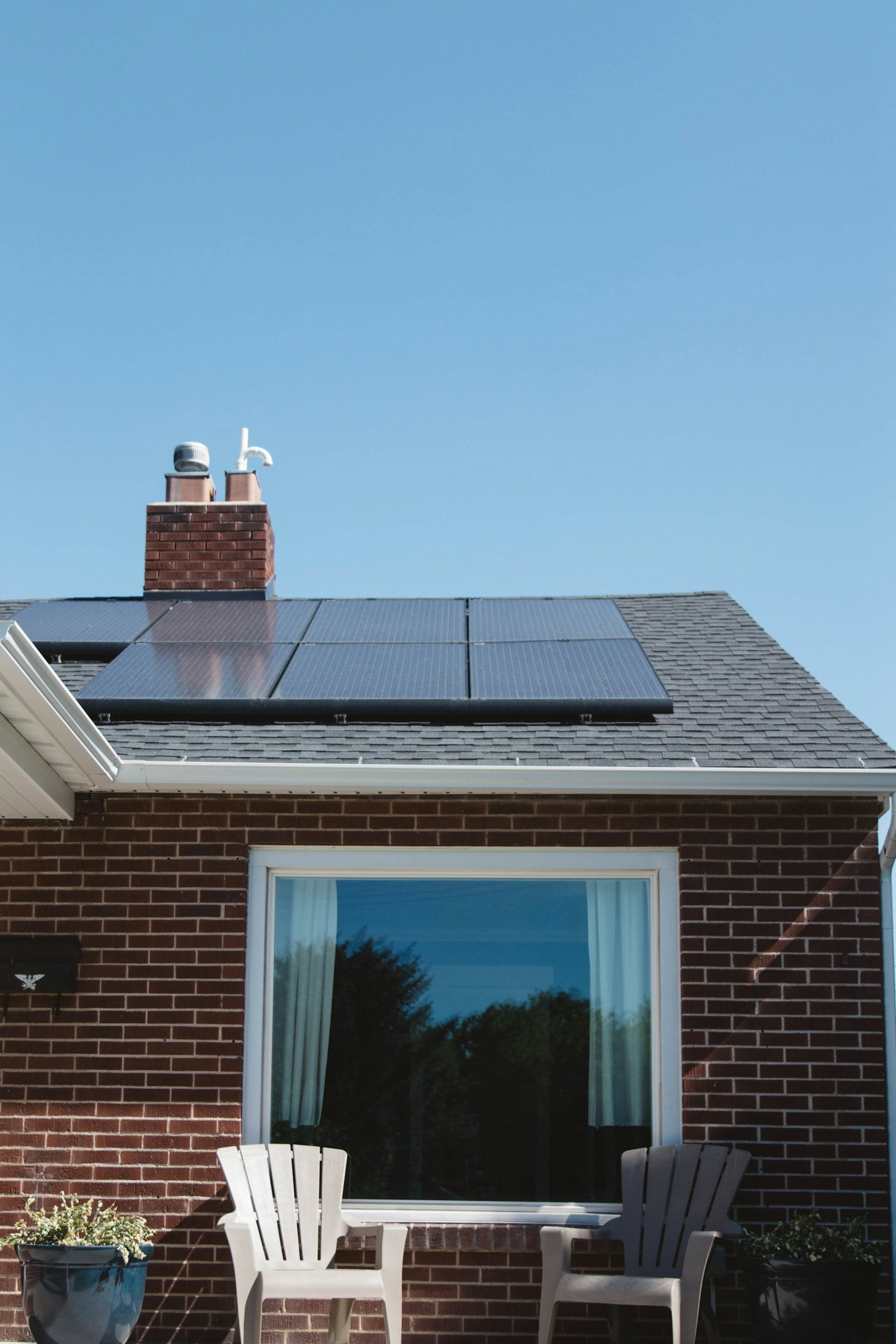 Home with rooftop solar panels